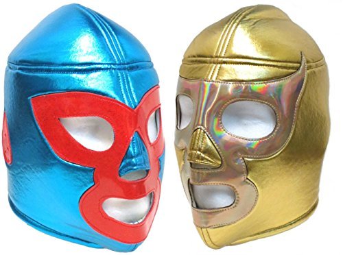 Nacho Libre and Ramses adult lucha libre wrestling mask combo