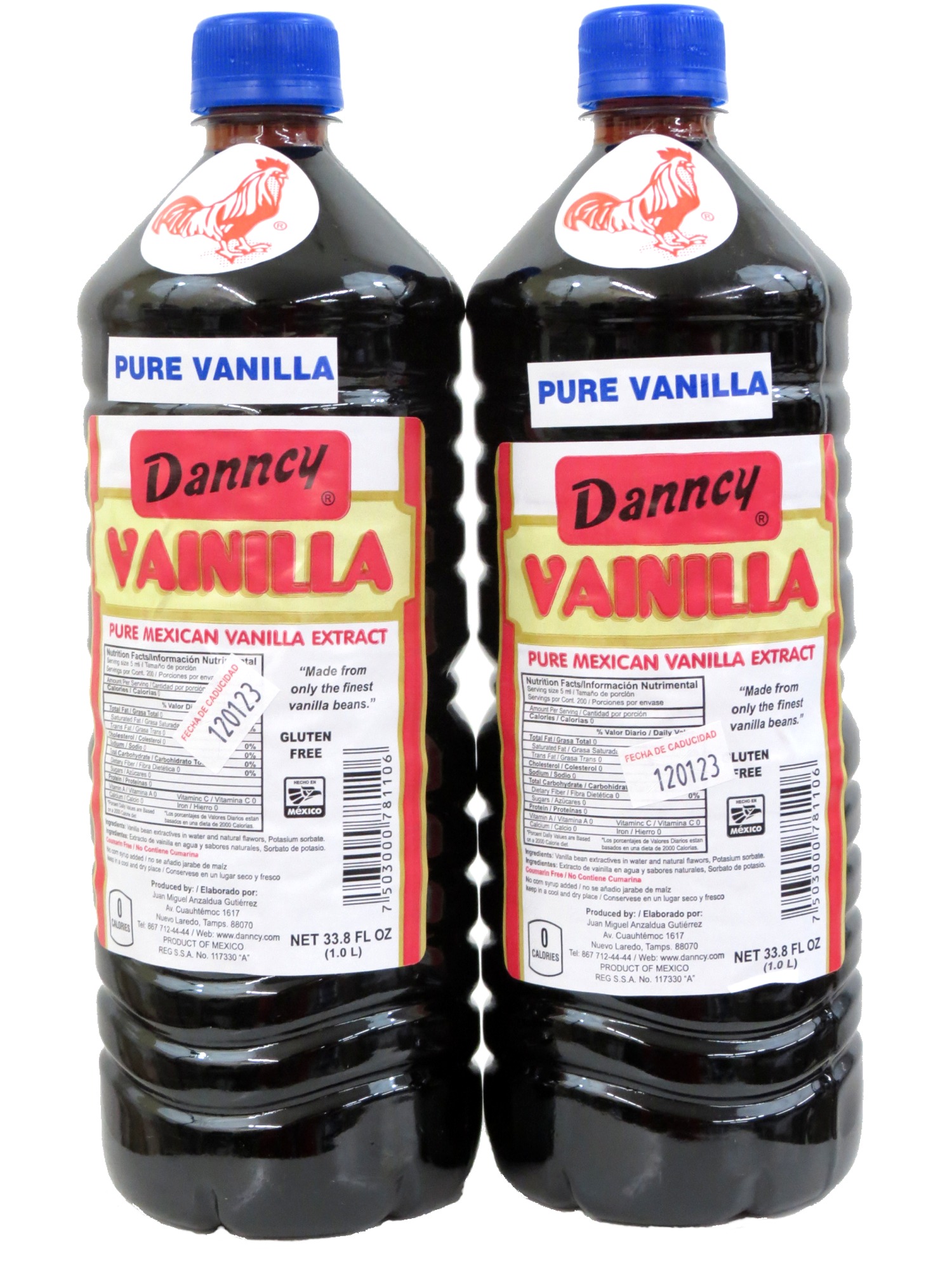 Danncy Pure Dark Mexican Vanilla Extract 33.8 Ounce Bottles Pack of 2