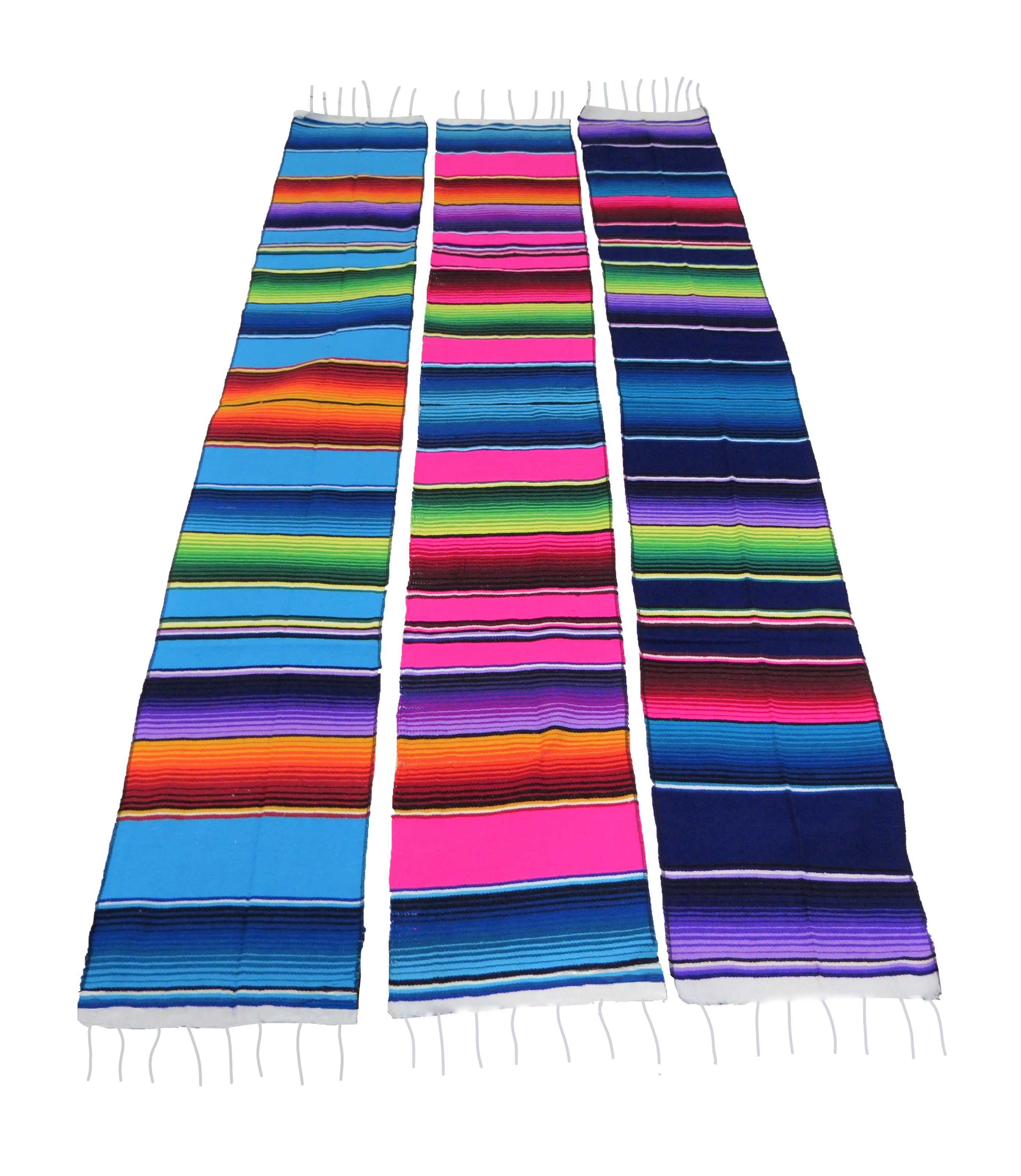 Mexican Sarape Serape Table Runner 12" wide 72" long in Many Colors